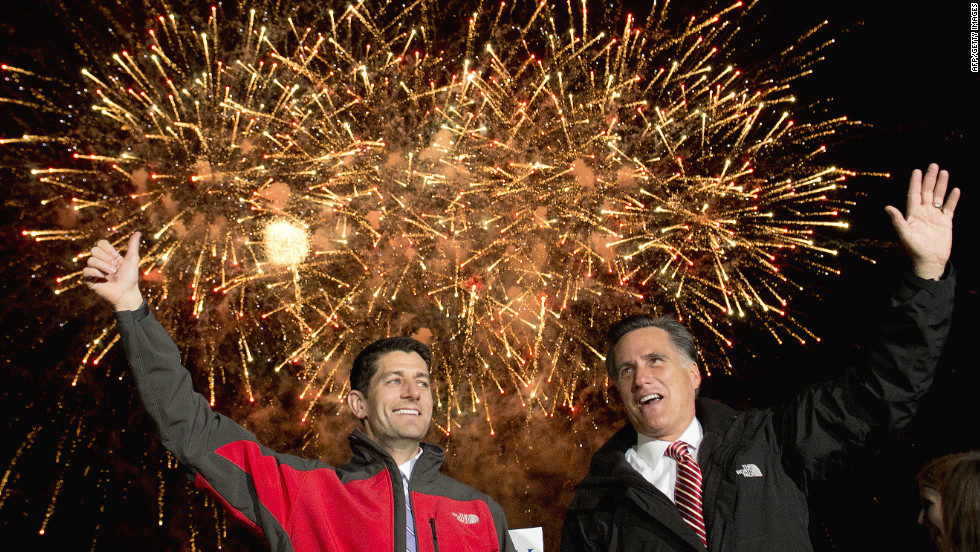 Romney and his running mate, Rep. Paul Ryan, hold a campaign rally at Canton Hoover High School in North Canton, Ohio, on Friday, October 26.