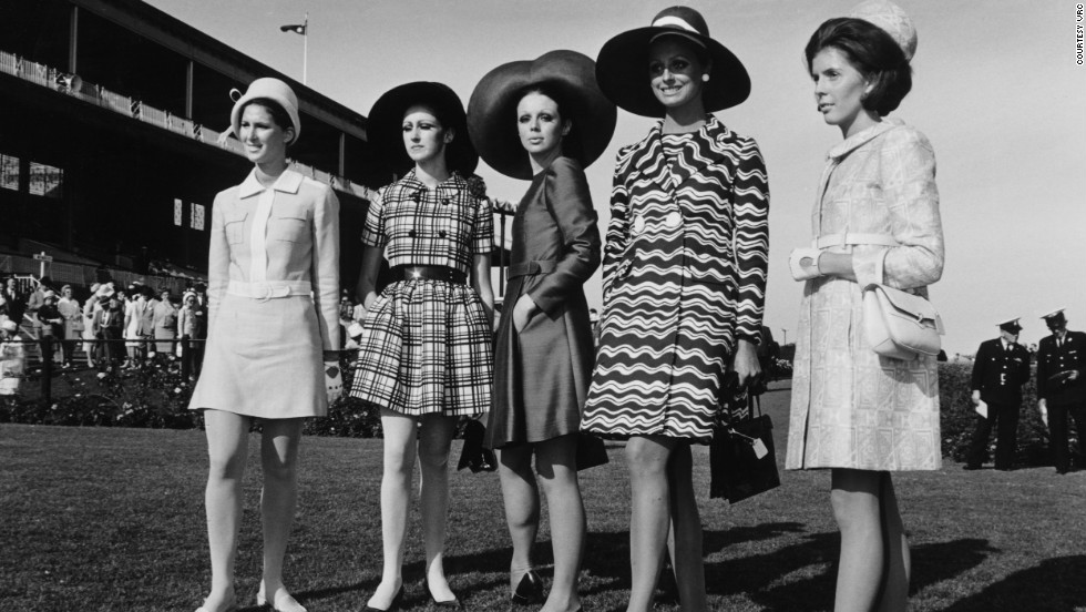 Just three years after Shrimpton caused a stir, finalists in the 1968 &quot;Fashions on the Field&quot; competition can be seen wearing dresses well above the knee. 