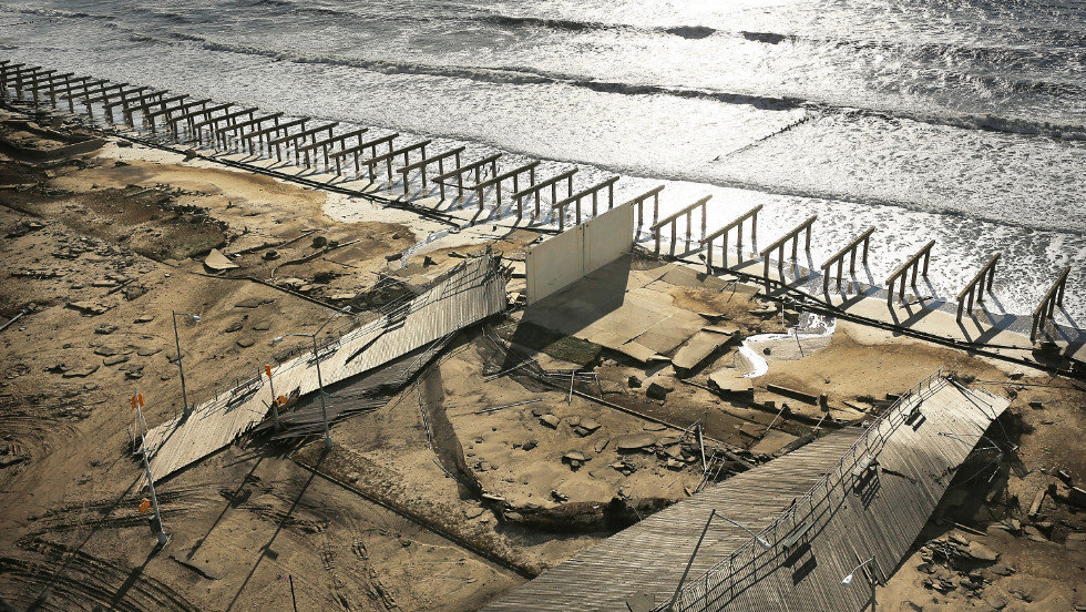 Superstorm Sandy stripped New York&#39;s historic Rockaway boardwalk down to its foundation.