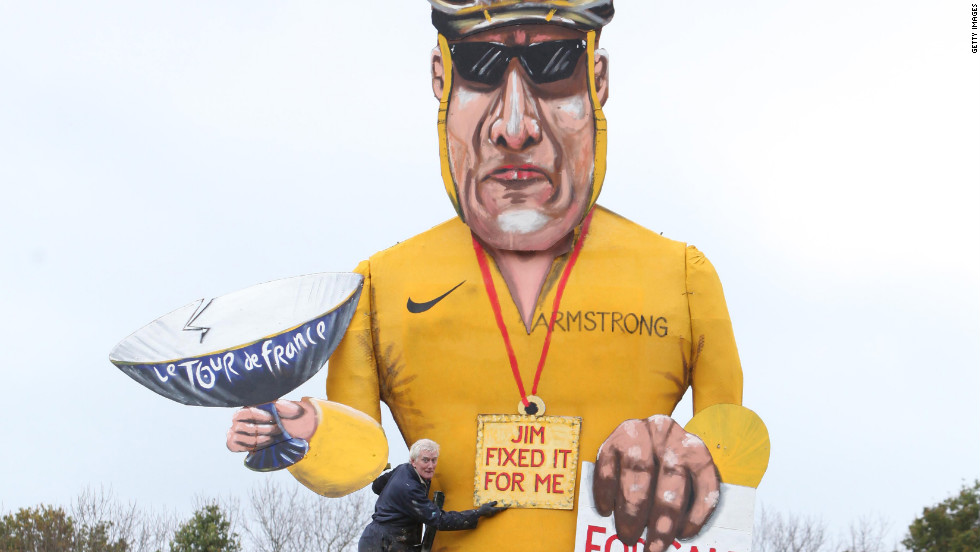 Disgraced cyclist Lance Armstrong is the subject of annual Bonfire Night celebrations in the British town of Edenbridge. An effigy of Armstrong will be burned during the celebrations, which mark the foiling of Guy Fawkes&#39; &quot;gunpowder plot&quot; to blow up the Houses of Parliament and kill King James I in 1605. The Edenbridge Bonfire Soceity has gained a reputation for using celebrity &quot;Guys,&quot; including Tony Blair, Jacques Chirac and Saddam Hussein.