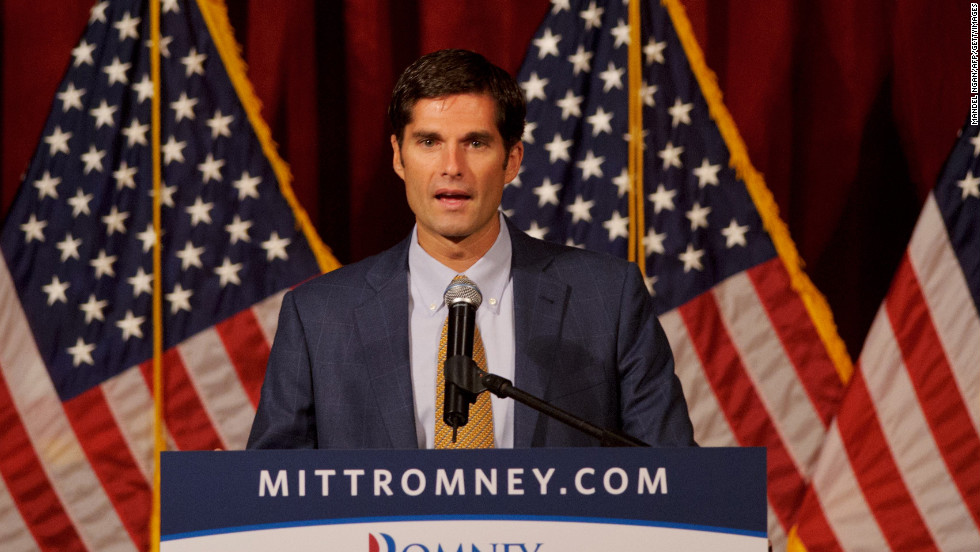 Matt Romney introduces his father at a fundraiser in San Diego in 2012.