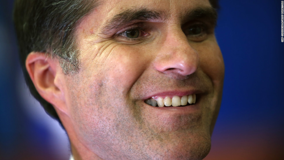 Mitt Romney's son Tagg gives an interview during the final day of the 2012 convention.