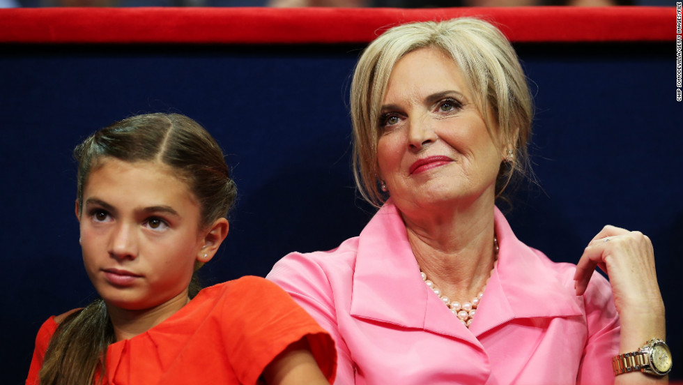  Ann Romney sits in the VIP box with her granddaughter Chloe Romney during the 2012 convention.