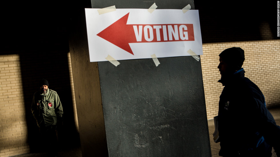 People headed to a polling station at Washington&#39;s Martin Luther King Jr. Memorial Library on Tuesday.