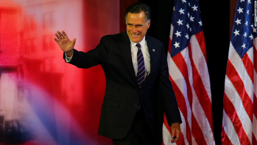 Mitt Romney waved to a crowd of supporters before conceding the presidency.