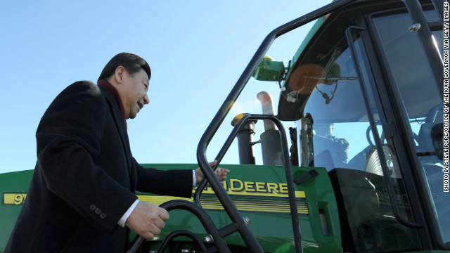 MAXWELL, IA - FEBRUARY 16: China&#39;s Vice President Xi Jinping of the People&#39;s Republic of China visits the farm of Rick and Martha Kimberley February 16, 2012 near Maxwell, Iowa. Xi , who is seen as China&#39;s likely next leader, is on a tour of the U.S. that will send him to California next. (Photo by Steve Pope/Office of the Iowa Governor via Getty Images)
