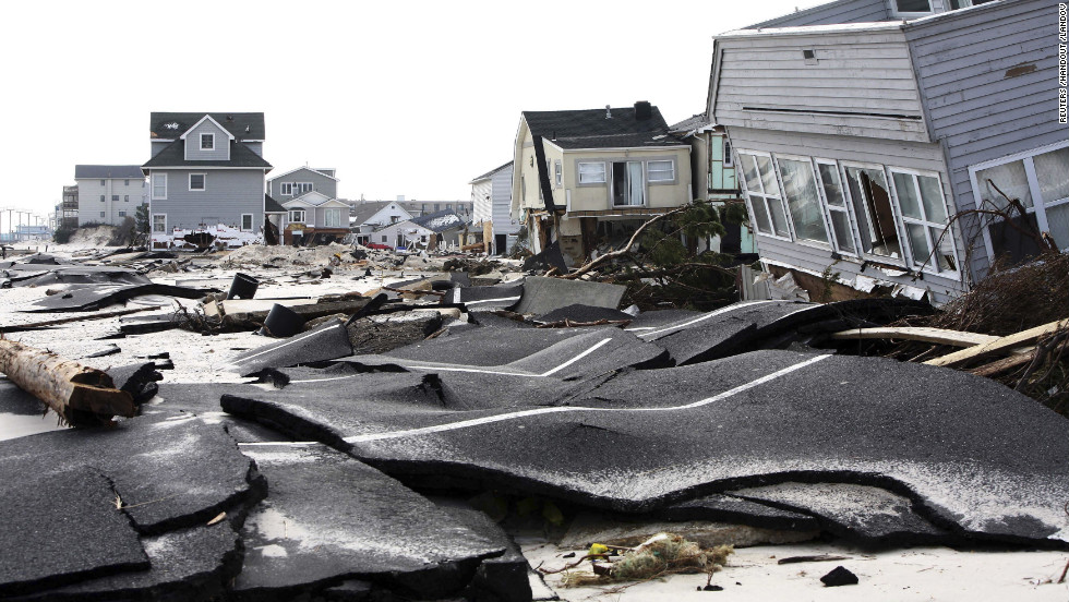 Streets in Ortley Beach, New Jersey, were destroyed by Sandy. 