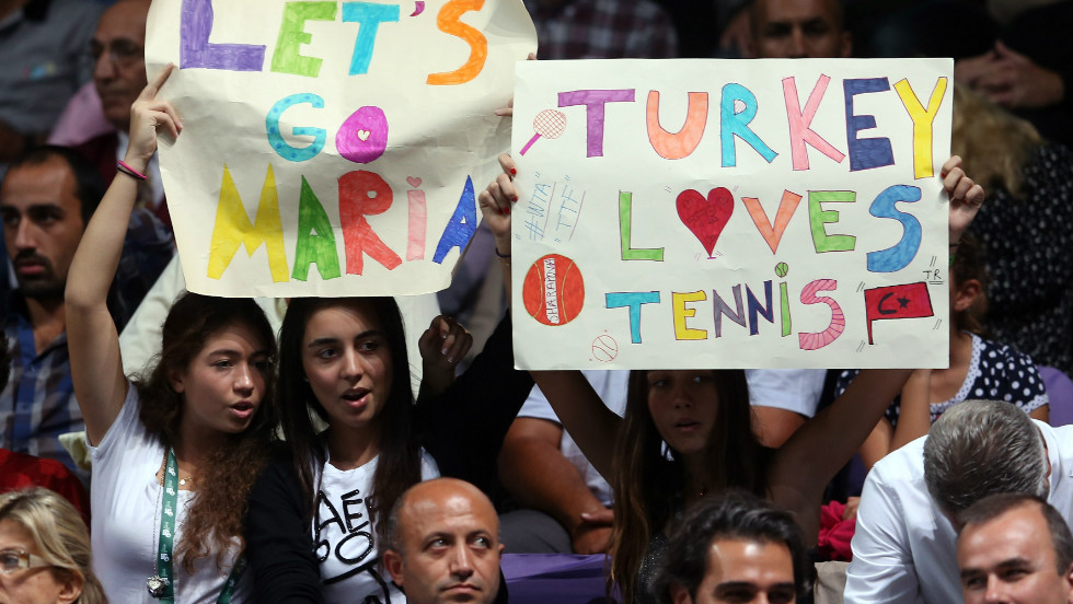 Tennis has a global appeal and these fans in Turkey had their own favorite in Russian star Maria Sharapova.