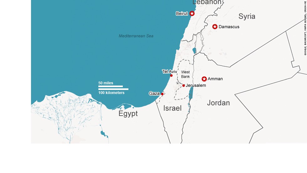 Jerusalem To Gaza Bible Map