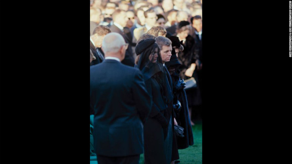 John F. Kennedy&#39;s widow, Jacqueline Kennedy, and brother Robert Kennedy attend his funeral at Arlington National Cemetery. See the complete gallery of photos at &lt;a href=&quot;http://life.time.com/history/john-f-kennedys-funeral-photos-from-arlington-cemetery-november-1963/#1&quot; target=&quot;_blank&quot;&gt;&lt;strong&gt;LIFE.com&lt;/strong&gt;&lt;/a&gt;.