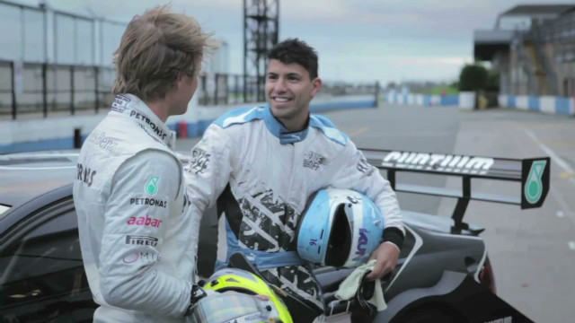 F1&#39;s Nico Rosberg scares Sergio Aguero