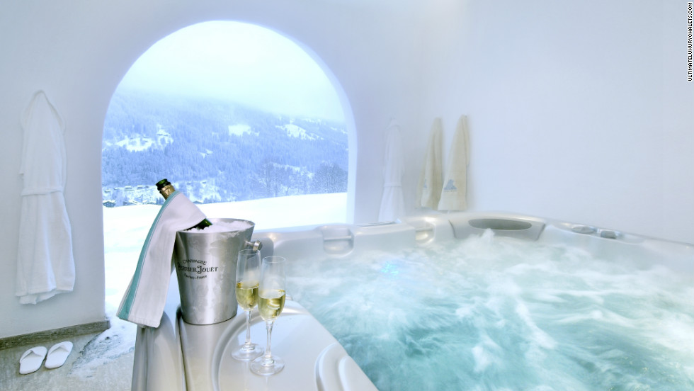 Chesa Falcun in the Klosters Valley has all the mod cons and comes with a personal chef and two chauffeurs, but its pièce de résistance is its covered outdoor hot tub -- perfect when the snow is falling.