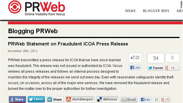 PR Web issued a retraction of its Google-ICOA post, saying that &quot;even with reasonable safeguards&quot; it was a hoax.