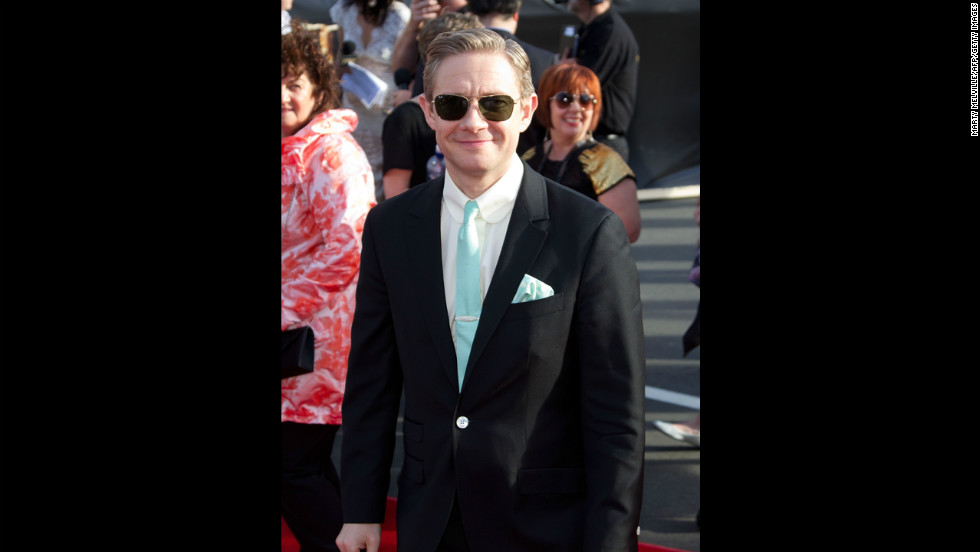 El actor Martin Freeman, que interpreta a Bilbo, llega al estreno mundial.