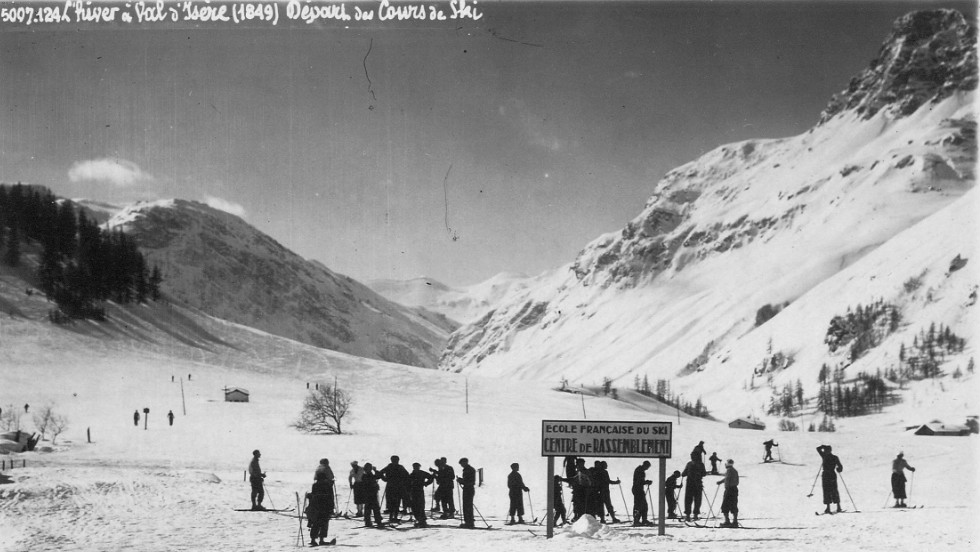 Skiing is synonymous with Val d&#39;Isere -- it was principally enlisted to help the villagers get around. But as this snap from 1849 shows, it wasn&#39;t long before its snowy slopes were utilized for a ski school.