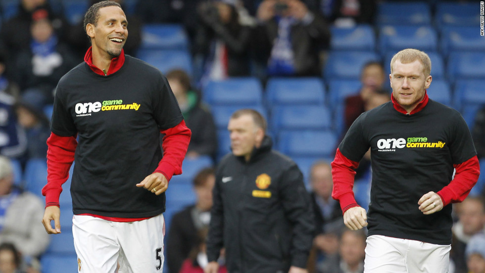 Ferdinand, left, wore a t-shirt supporting the anti-racism group Kick It Out  in October, having earlier refused to do so in protest at a perceived leniency in punishment for John Terry, who was accused of racially abusing the United player&#39;s  younger brother Anton. Kick It Out chairman Herman Ouseley has also criticized the English FA and the Premier League for failing to take strong action in recent high-profile racism cases. 