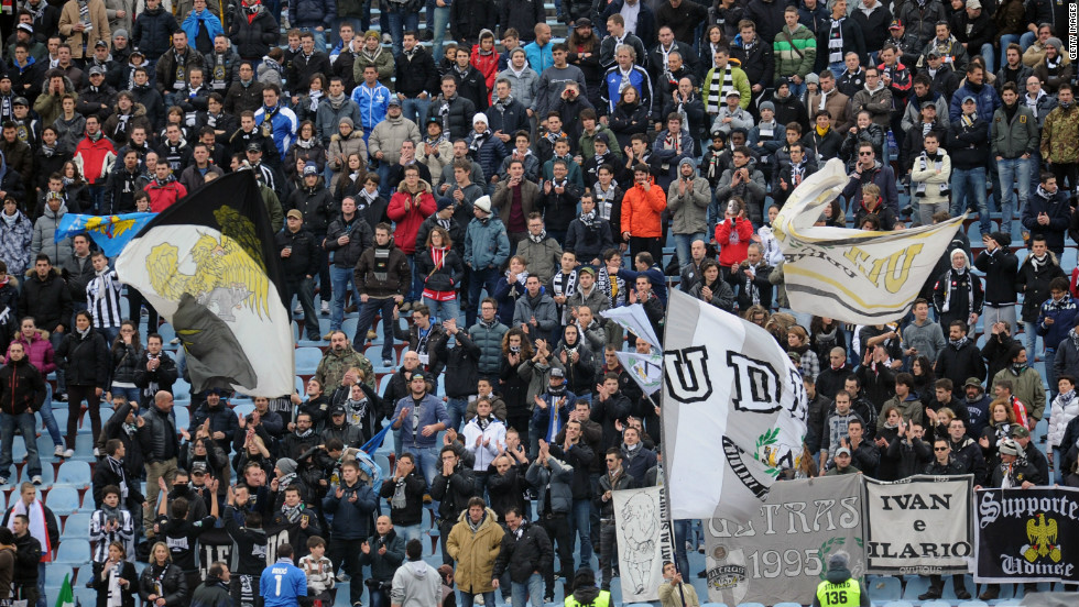 Udinese, one of Italy&#39;s leading club&#39;s last season, has an average home attendance of around 18,000 -- but attracts far fewer fans to its away games.
