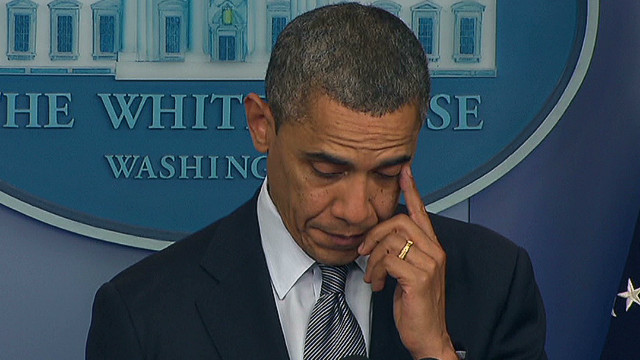 Obama weeps over school massacre