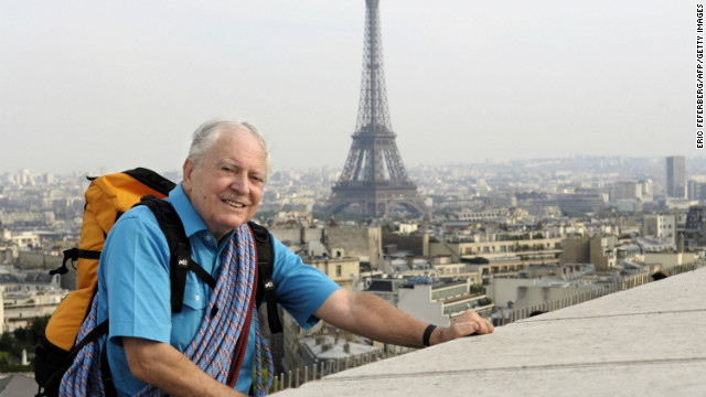 French climber Maurice Herzog on the Arc de Triomphe in Paris in 2005.