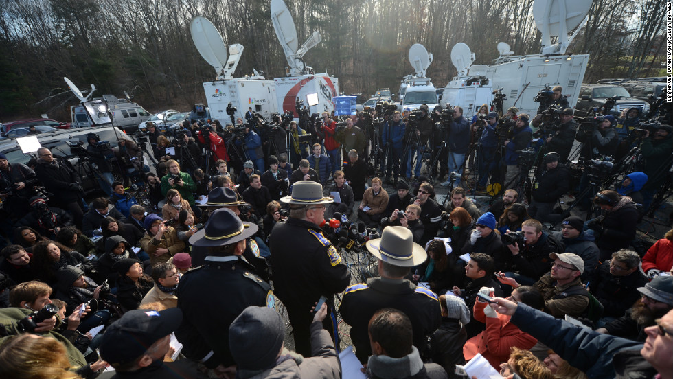 Connecticut State Police Lt. Paul Vance addresses the press on December 15.