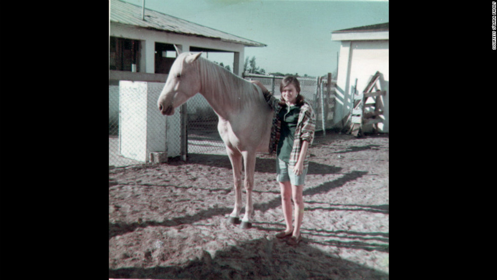 Edwarda with her horse Moonlight in 1967; at a nearby ranch, the sisters&#39; friendship grew. &quot;Colleen had horses, and Edwarda had a pony because she was always the cautious one,&quot; their cousin Pam Burdgick said.