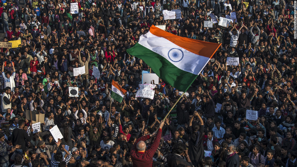 Students chant anti-police slogans on December 22.