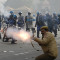 india protest police tear gas