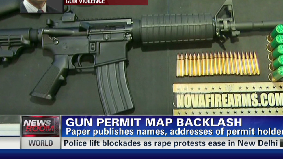 Gun control group opposes gun permit map