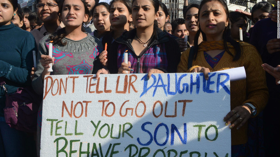Indian students in Amritsar on December 20 protest against the New Delhi rape