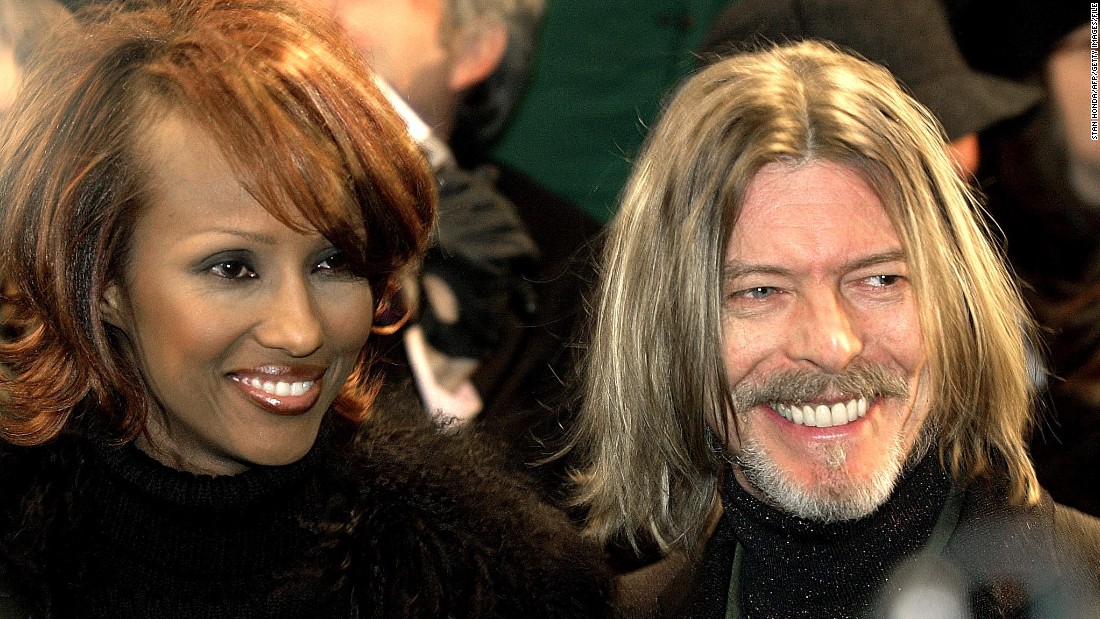 Bowie appears with his wife, model Iman, at the New York premiere of &quot;Hannibal&quot; in February 2001. 