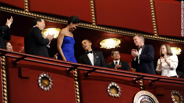 The Obamas arrive to attend the Kennedy Center Honors on December 4, 2011. 