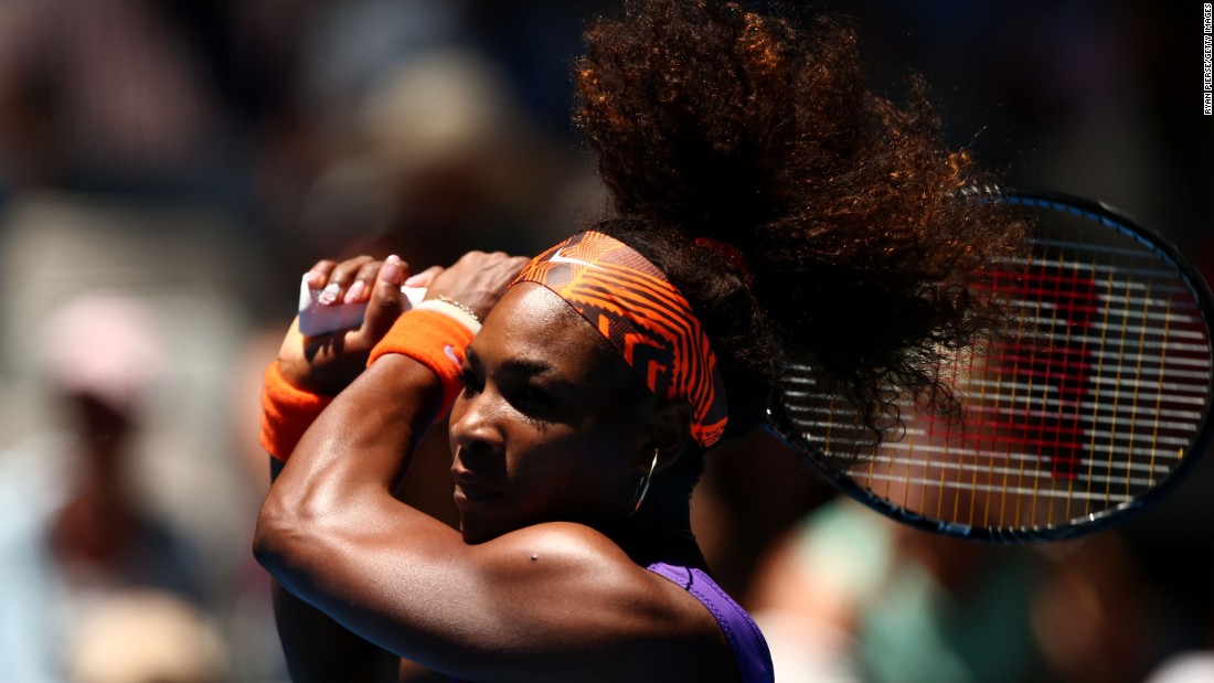 Serena sports a new style at the Australian Open in 2013.