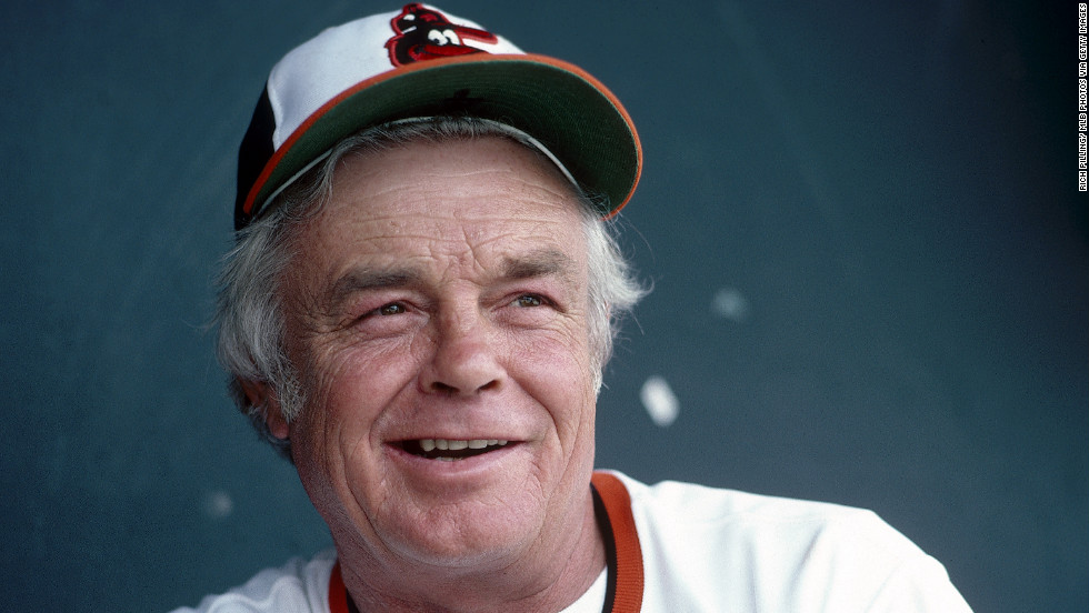 Baseball Hall of Fame manager &lt;a href=&quot;http://www.cnn.com/2013/01/19/sport/baseball-earl-weaver-dead/index.html&quot;&gt;Earl Sidney Weaver&lt;/a&gt;, who led the Baltimore Orioles to four pennants and a World Series title with a pugnacity toward umpires, died January 19 of an apparent heart attack at age 82, Major League Baseball said.