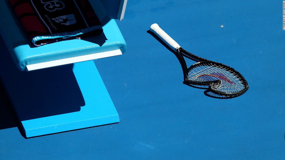 Williams broke her racket while playing Stephens on January 23.