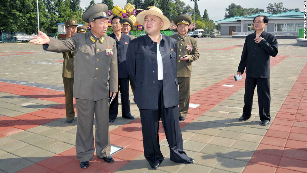 Kim visits the Rungna People&#39;s Pleasure Ground, under construction in Pyongyang, in a photo released in July 2012 by the KCNA.