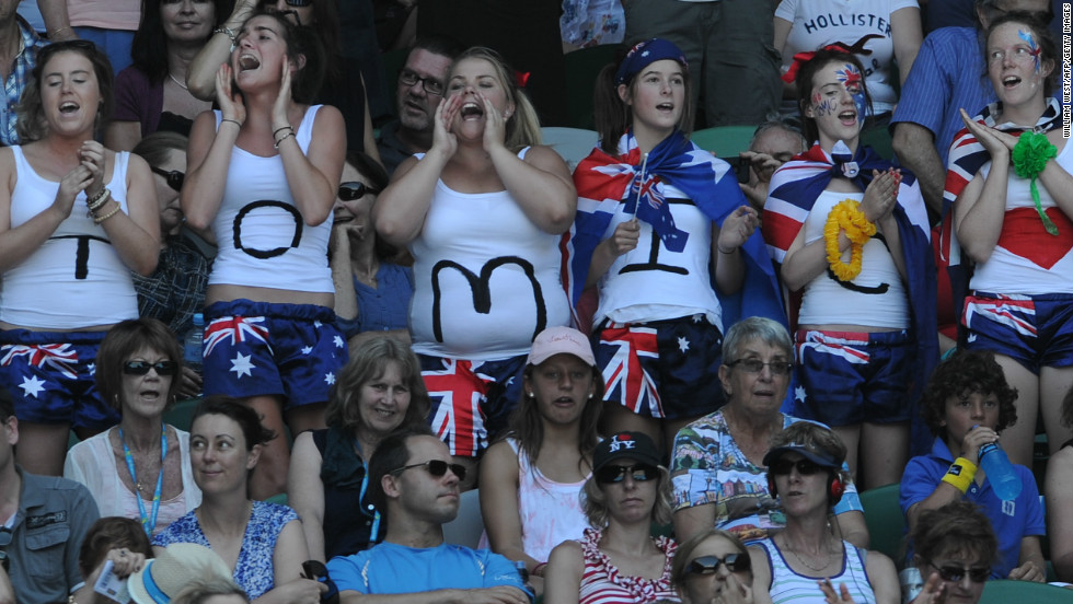 These spectators are offering their full backing to Australian No. 1 Bernard Tomic. The 20-year-old recently beat world No. 1 Novak Djokovic in a tournament prior to the Australian Open, but not all Australian sports fans are convinced by his talents.