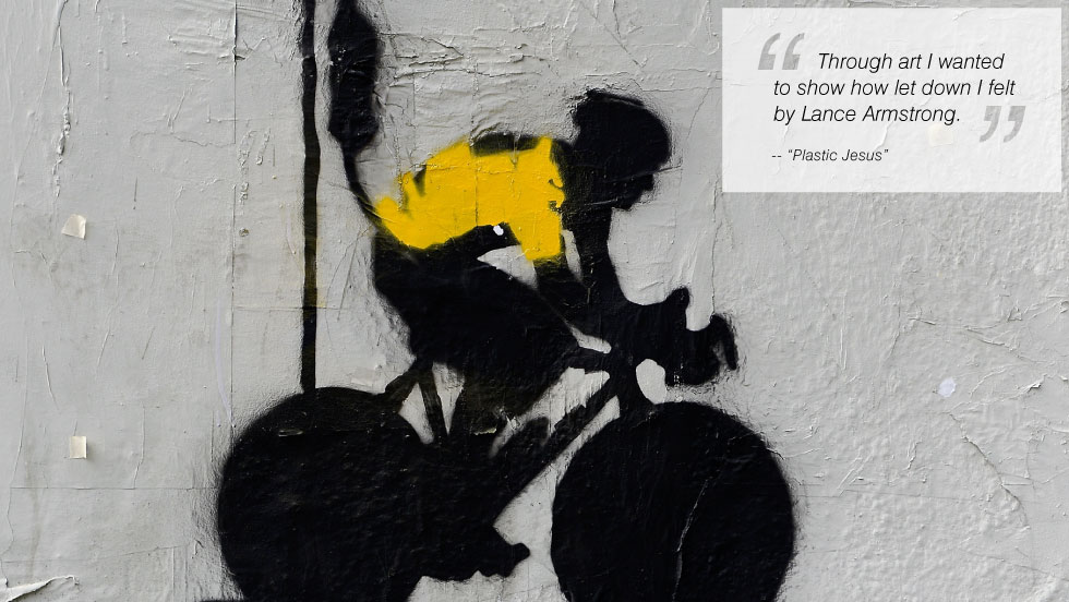 Banksy Graffiti Art Lance Armstrong Image Impression D'Art sur Toile Tableau