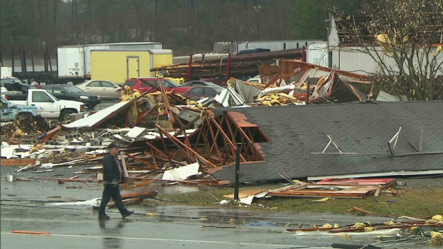 High winds, tornado trap Georgia residents, turn over cars - CNN