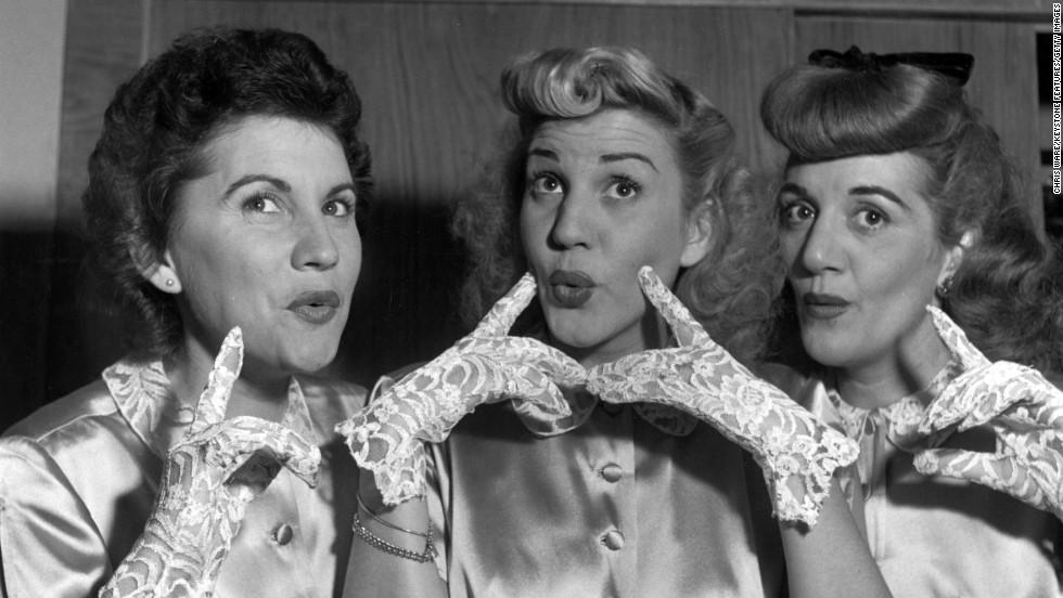 &lt;a href=&quot;http://www.cnn.com/2013/01/30/showbiz/patty-andrews-obit/index.html&quot;&gt;Patty Andrews&lt;/a&gt;, center, the last surviving member of the Andrews Sisters, died at her Northridge, California, home on January 30, her publicist Alan Eichler said. She was 94. Patty is seen in this 1948 photograph with her sisters Maxene, left, and Laverne.