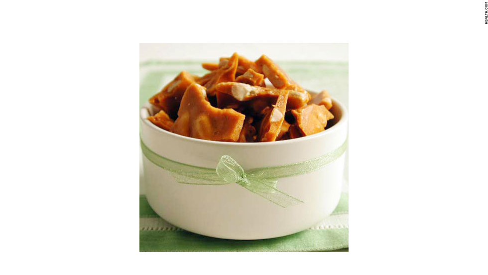 Pepper adds an unexpected bit of heat to this brittle, but you can omit it for a more traditional version. One serving is 105 calories. &lt;strong&gt;Try this recipe:&lt;/strong&gt; &lt;a href=&quot;http://www.myrecipes.com/recipe/peppered-peanut-brittle-10000000522336/&quot; target=&quot;_blank&quot;&gt;Peppered peanut brittle&lt;/a&gt; 