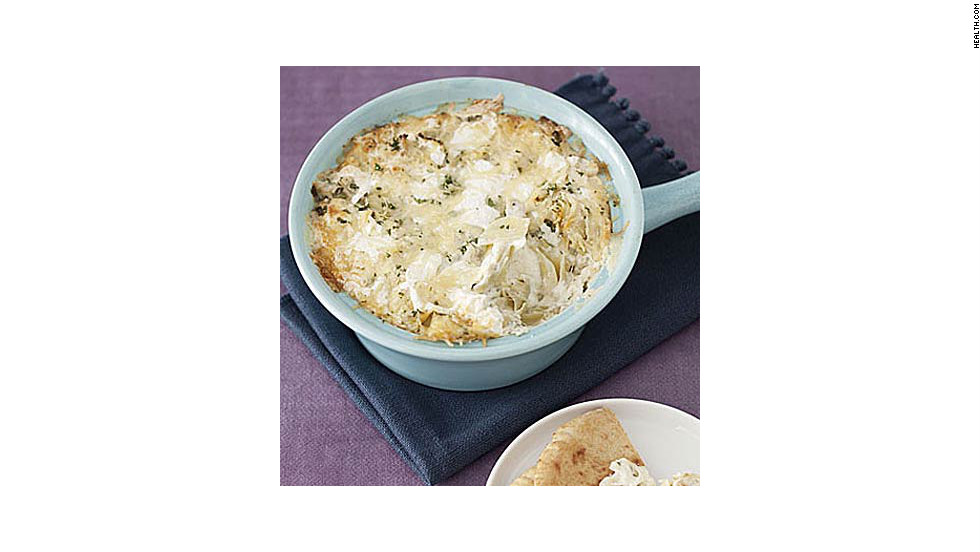 This chunky dip contains more than 25% of your daily calcium needs for only 159 calories per serving. &lt;strong&gt;Try this recipe:&lt;/strong&gt; &lt;a href=&quot;http://www.health.com/health/recipe/0,,10000001891980,00.html&quot; target=&quot;_blank&quot;&gt;Artichoke dip&lt;/a&gt;  