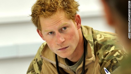 Prince Harry is pictured in 2012 while serving in Afghanistan.