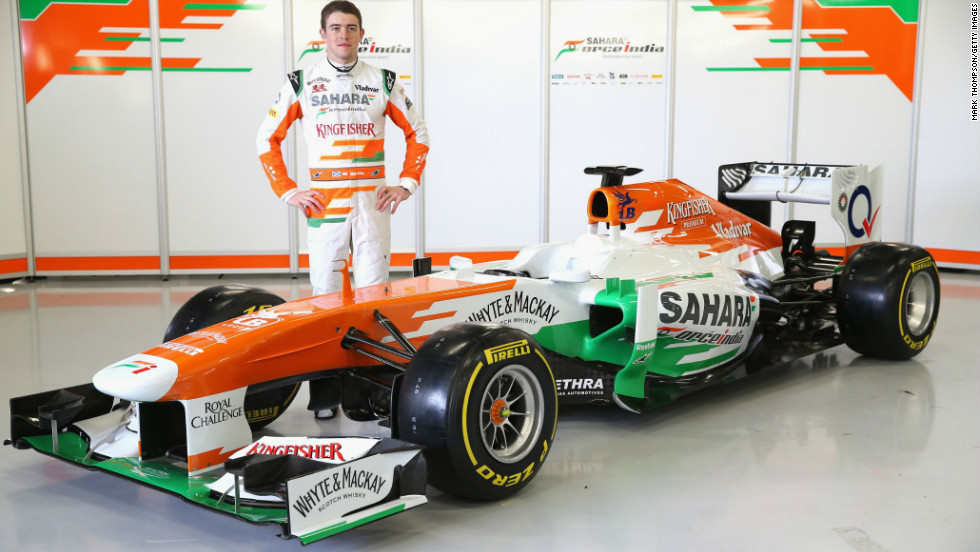 Force India&#39;s Paul Di Resta with the new VJM06 which was launched on February 1 at Silverstone. His new teammate had yet to be named.