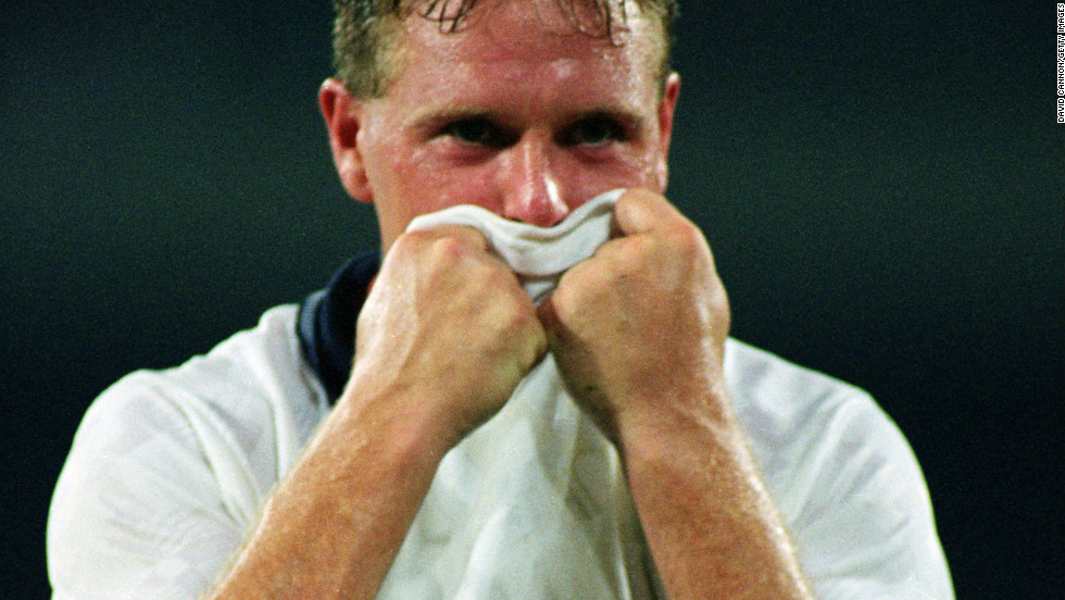Gascoigne&#39;s tears made headlines as England exited the 1990 World Cup to Germany in the semifinals. 