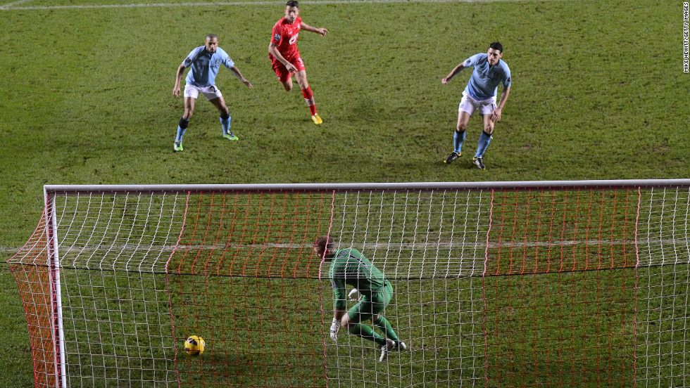 City&#39;s low point came when Gareth Barry -- who had been at fault for the first goal -- passed the ball into his own net to restore Southampton&#39;s advantage after Edin Dzeko had reduced the deficit just before the break. 