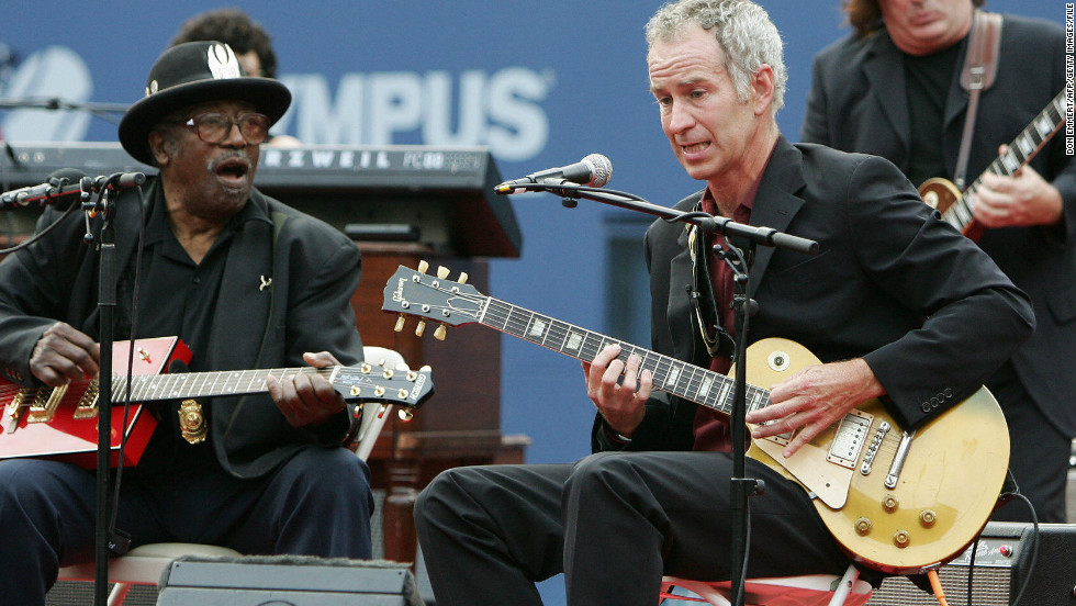 &quot;American Pie.&quot; McEnroe is a keen musician, and is seen here performing with legendary guitarist Bo Diddley during  the U.S. Open in 2005. As well as Don McLean&#39;s 1970s classic, he&#39;s also a big fan of the Black Keys and Foo Fighters.