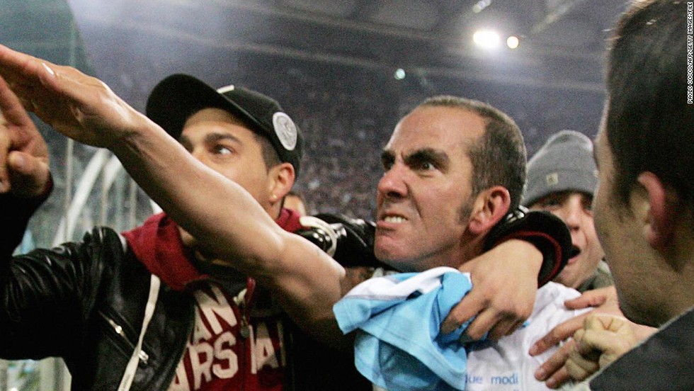Di Canio caused controversy as a player after this &quot;Roman salute&quot; to his club Lazio&#39;s fans after a derby match against Roma in January 2005. He was later banned one match and fined for a similar gesture during a game against Livorno.
