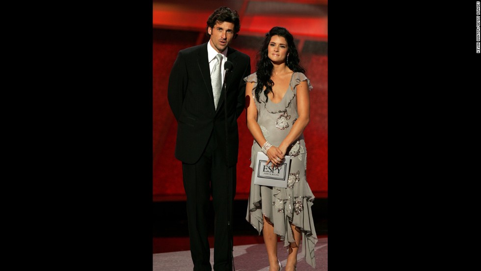 Actor Patrick Dempsey and Danica Patrick make their presentation at the 13th Annual ESPY Awards at the Kodak Theatre in 2005 in Hollywood.