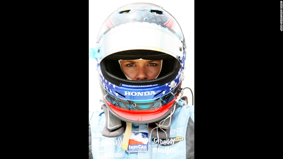 Patrick prepares to get in her car during practice for the SunTrust Indy Challenge in 2007 in Richmond, Virginia.