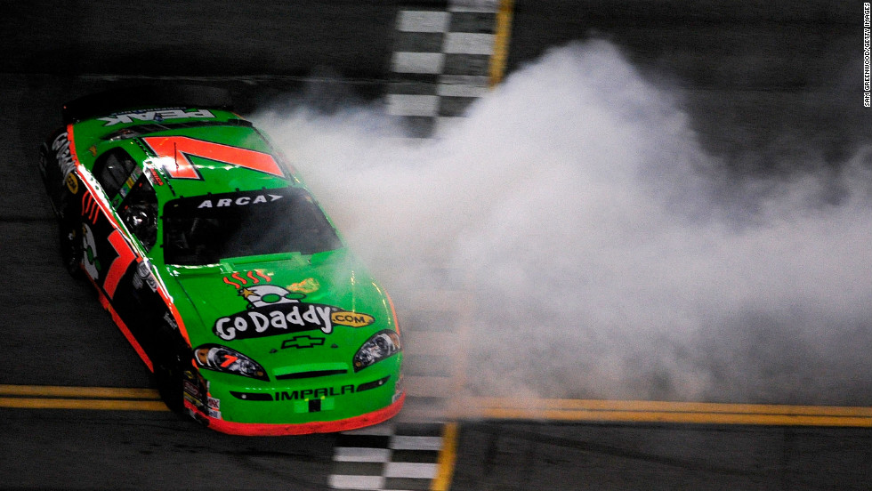 Patrick loses control of her car during the Lucas Oil Slick Mist 200 in 2010.